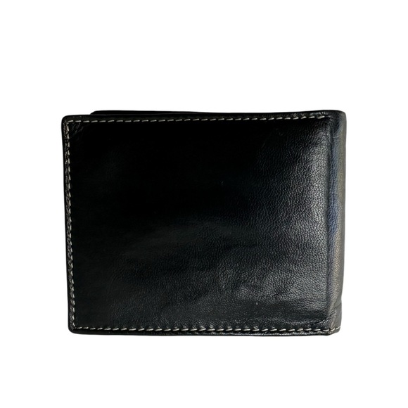 Men's Genuine Leather Black Slim Wallet - Picture 1 of 9